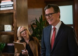 Stephen Colbert plays villainous host against type on Elsbeth