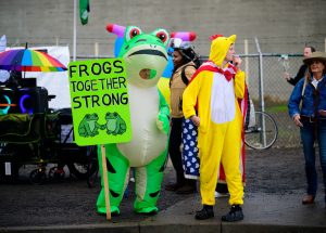 Portland’s protest frogs are dead serious about absurdity