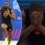 O prospecto do Draft da NFL, Mike Washington Jr., começa a chorar após um desempenho sensacional na combinação