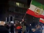 A guerra do Irã chega a Londres: momento em que os iranianos se enfrentam em cenas violentas do lado de fora da mesquita na capital