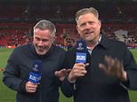 Jamie Carragher ficou em estado de choque quando a lenda vermelha do Man United ao lado dele acidentalmente fez uma piada pornográfica ao vivo na TV