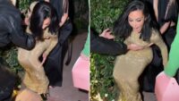 Kim Kardashian sofre uma queda nos saltos de arranha-céus depois de lutar para andar