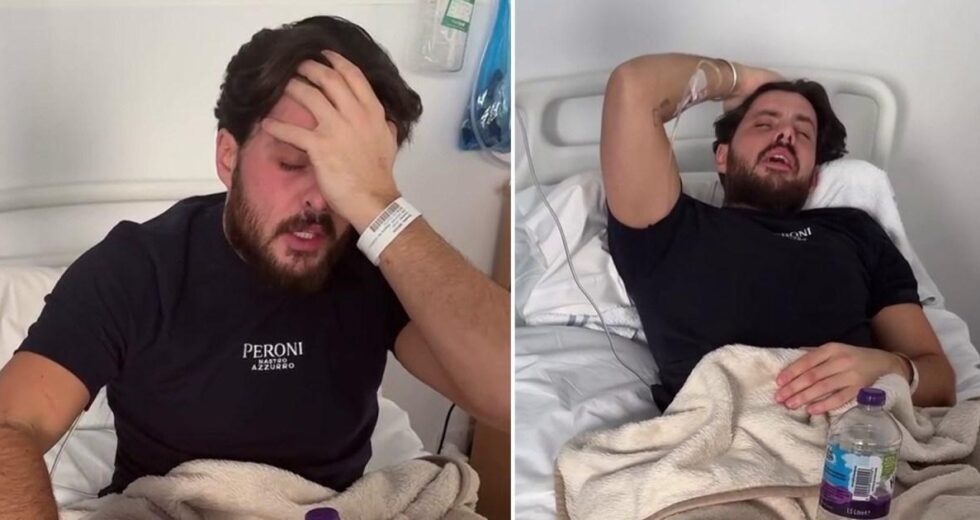 A estrela de Towie, Jordan Brook, revela que foi diagnosticado com meningite
