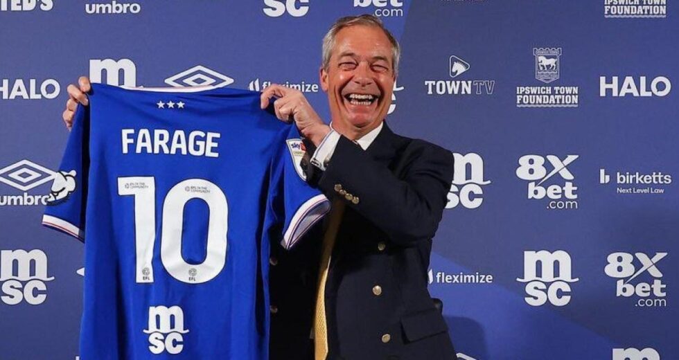 Presidente do Ipswich Town pede desculpas ‘sem reservas’ pela visita de Nigel Farage | Futebol