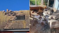 Dentro da casa da família atingida por um raio, deixando um buraco de 3 metros e danos no valor de £ 20.000 | Notícias do Reino Unido