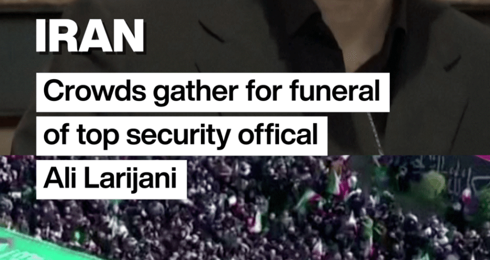 Multidões se reúnem para o funeral do oficial de segurança Ali Larijani