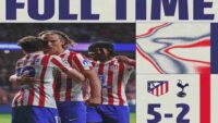 Atlético de Madrid venceu o Tottenham por 5 a 2 na Liga dos Campeões