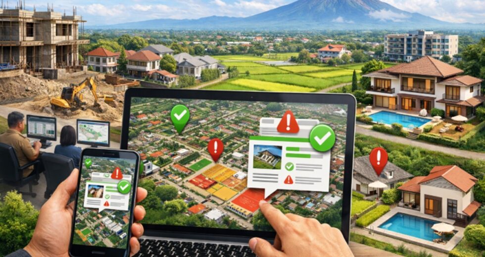 Você poderá verificar as licenças de propriedade em Sleman por meio de mapas digitais
